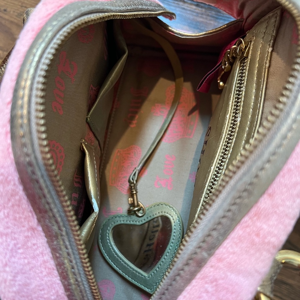 🌴 RARE Y2K Vintage Juicy Couture Isle De Juicy Terry Cloth Satchel - Pink & Gold - Picture 11 of 16